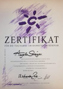 Zertifikat-Hairstyling